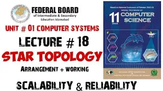 Lecture # 18 | Star Topology | Scalability & reliability #11thclasscomputer #firstyearcomputer