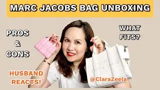 Marc Jacobs Mini Tote Bag UnBoxing | What Fits | Pros & Cons | Husband Reacts