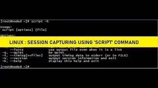 Linux: Session recording / capture using 'script' command
