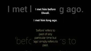 Prepositions #before #ago #grammar #english