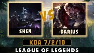 SHEN TOP vs DARIUS || KDA 7/2/10 || Resolve Keystone Rune || Season 9