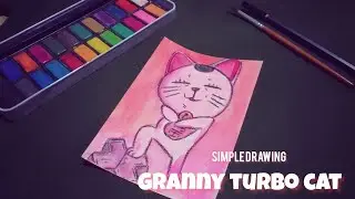 Menggambar Nenek TURBO versi Kucing 