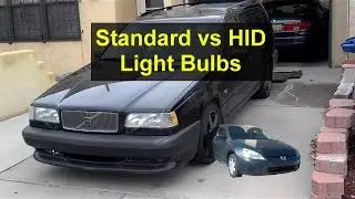 Standard auto head lights compared to upgraded 4,500 HID bulbs. - VOTD