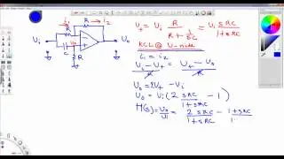 All Pass Filter with Op Amp