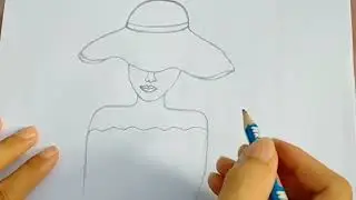 How to draw Cute Girl drawing // step by step // Pencil Drawing for beginners // # Lindana-Drawing
