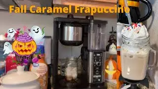 HOW TO MAKE A EASY CARAMEL FRAPPUCCINO COFFEE  WITH THE NINJA COFFEE MACHINE