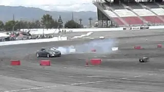 Drifting at Irwindale Speedway, with a Hyundai. (Spectator Shot)