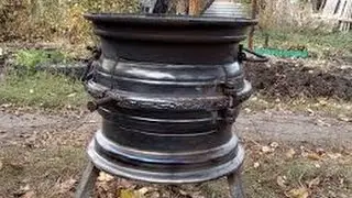 Печь под  казан из автодисков
