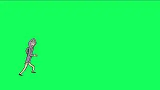 Animated girl running with green screen!