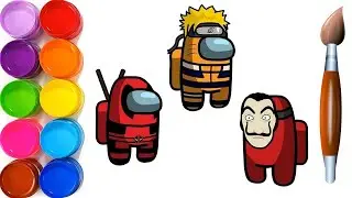 How to Draw Among Us x Naruto | Among Us x Deadpool | Among Us x Anonimus | La Casa de Papel