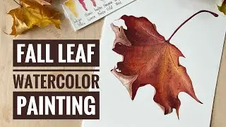 Realistic Fall leaf watercolor painting | Realistic leaf | Maple Leaf