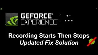 Nvidia GeForce Recorder - Shadowplay - Starting & Stopping Fix - November 2019 Update