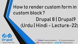 How to render custom form in custom block Drupal 8 | Drupal 9 | Lecture 22