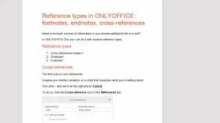 Reference types in ONLYOFFICE Docs: footnotes, endnotes, cross references