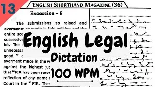 English Legal Dictation || 100 WPM || 