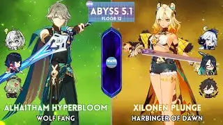 C0 Alhaitham Hyperbloom & C0 Xilonen Plunge + C2 Xianyun | New Spiral Abyss 5.1 - Genshin Impact