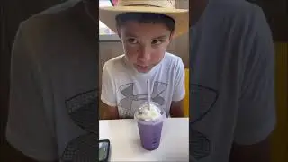 Trying the Grimace shake!