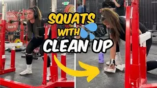 This girl peed her pants while doing squats in the gym