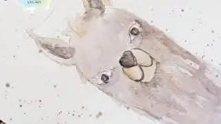 Piešiame lamą su akvalele 2 /Malen die Lama mit Aquarellen