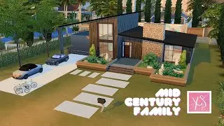 mid-century family home // sims 4 speed build