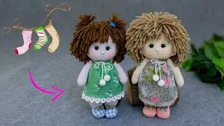 My favorite girls❤️Made from socks, no glue, no sewing machine🧵Soft, warm and very cozy dolls🧦