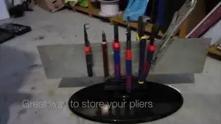Make an easy and  cheap tool organiser for pliers, clamps, side cutters etc using a TV stand