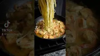 Delicious shrimp pasta🦐🔥#shortsvideo #viral #cooking #food
