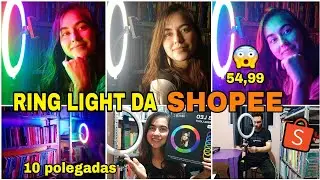 RING LIGHT DA SHOPEE COLORIDA + UMBOXING + TESTANDO COMO FICA + VÁRIAS DICAS