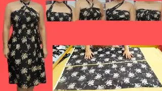 DIY SIMPLE CUTTING AND SEWING SMOCKING SUMMER DRESS MADE FROM COTTON FABRICS