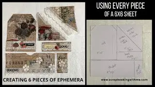 6 PIECES OF EPHEMERA FROM 1 SHEET OF 6X6 PAPER  ~ FREE TEMPLATE - QUICK AND EASY