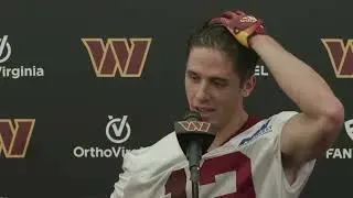 WR Luke McCaffrey Speaks to the Media During Commanders Rookie Minicamp