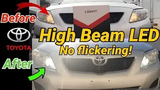 Toyota Corolla High Beam LED Lights Upgrade | Fix Flickering Issues and Illuminate the Road Ahead