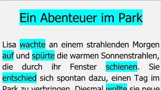Ein Abenteuer im Park - Erzählung B1-B2