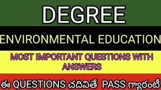 Environment education important questions