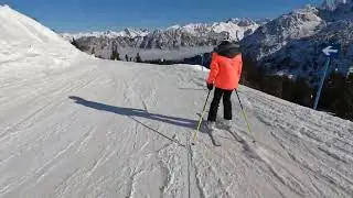 Eine Abfahrt im Skigebiet Fellhorn/Kanzelwand