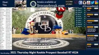 Thursday Night Rookie Prospect Baseball w/Tim