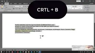 Word make the selected text bold with keyboard