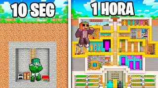 10 Segundos vs 1 Hora BASE SECRETA MODERNA en Minecraft!