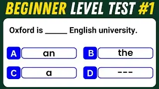 English Grammar Beginner Level Test 1 | English Grammar Quiz