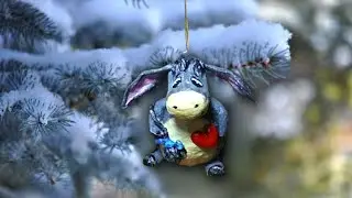 ОСЛИК ИА из ВАТЫ своими руками. ОСЕЛ. Елочная игрушка. DONKEY EEYORE. DIY.