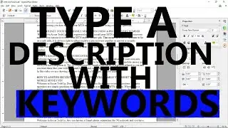 HOW TO TYPE A YOUTUBE VIDEO DESCRIPTION WITH KEYWORDS FOR MORE VIEWS