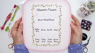 How to Embroider Floral Border with Tiny Flowers & Leaves 🌿 Volumetric Flowers Sampler Page | Part 1
