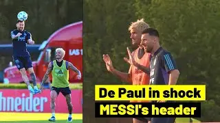 De Paul's shock reaction to Messi's jumping header