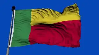 🚩Benin Flag Waving | GREEN SCREEN & CHROMA MATTE🚩