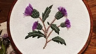 Thistle Flower Embroidery | Hand Embroidery 3D Fluffy Flowers