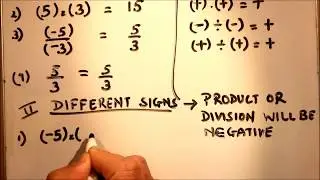 RULES FOR MULTIPLYING AND DIVIDING INTEGERS ( Positive and Negative Numbers)