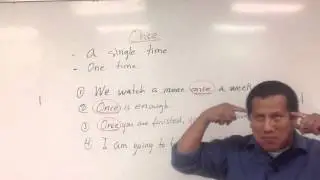 Ejemplo con la palabra "Once" en el Inglés.