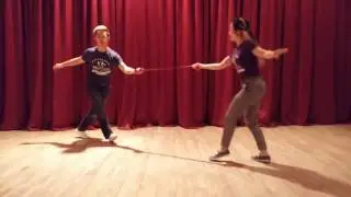 Lindyhop Advanced, #Stretch with Rubber band - JeongWoo & Crystal