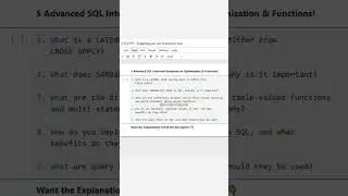 🔥 5 Advanced SQL Interview Questions on Optimization & Functions! 