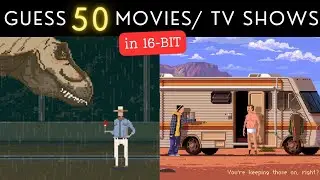 Guess 50 Movies and TV Shows from Pixel Art - Looks like an 80's/90's Game Quiz